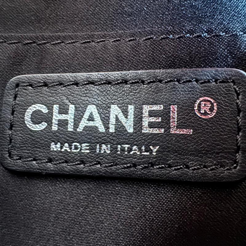 Chanel Baguette Flap Shoulder Bag Lambskin Red and Black Silver Double Chain 16