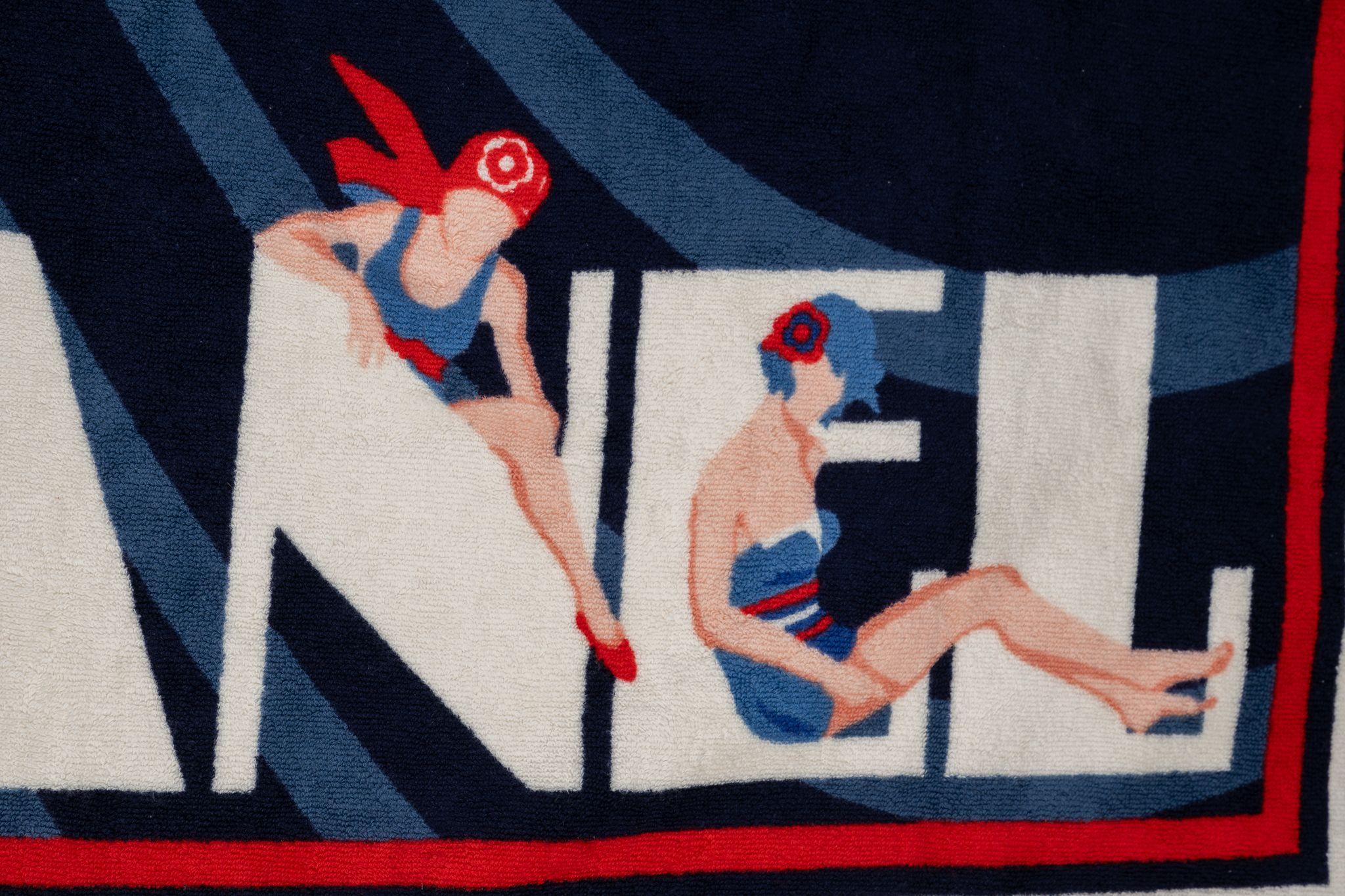 Nero Asciugamano da spiaggia Chanel Baigneuses Terry in vendita