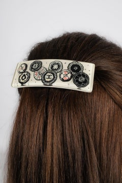 Chanel Bakelite Hair Clip Representing Camellias, 2012