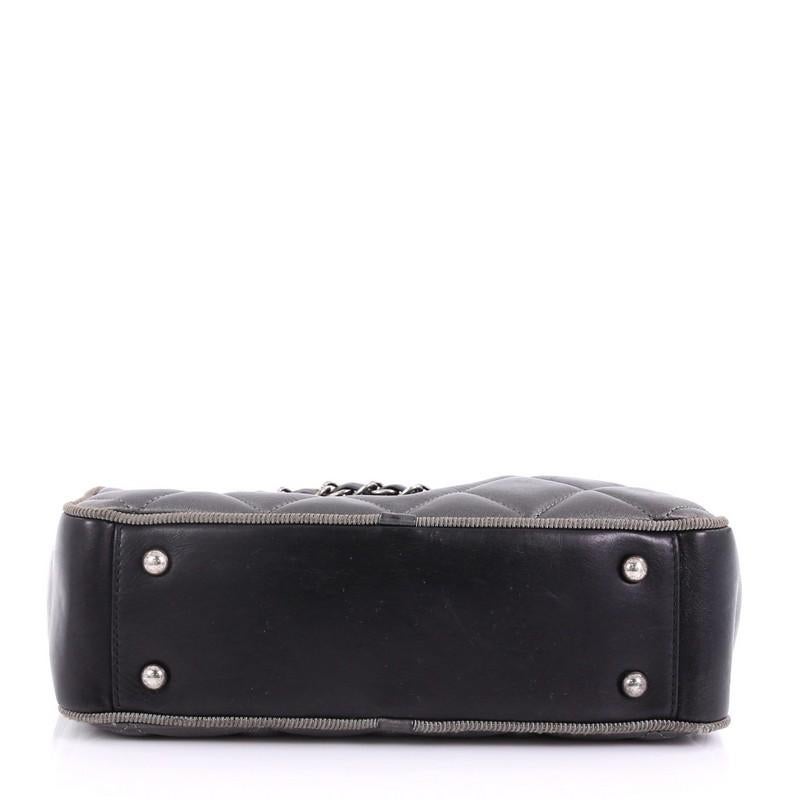 Gray Chanel Ballerine Camera Case Bag Quilted Calfskin Medium