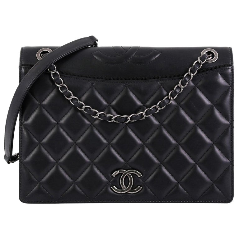 CHANEL Aged Calfskin Quilted Mini Reissue Camera Case Black