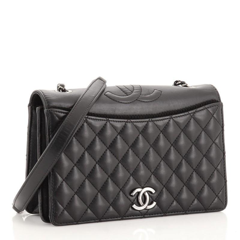 Black Chanel Ballerine Flap Bag Quilted Lambskin Small