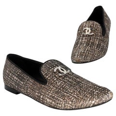 Chanel Ballet Metallic 38 Monogram Cc Casual Flats CC-S0608P-0003