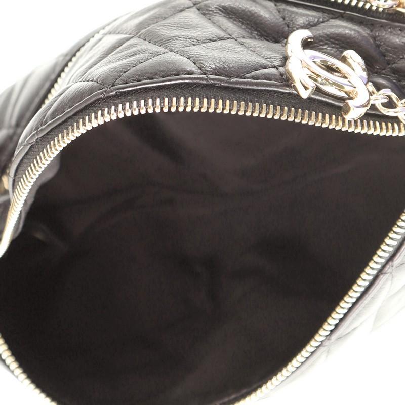 Black Chanel Banane Waist Bag Quilted Leather