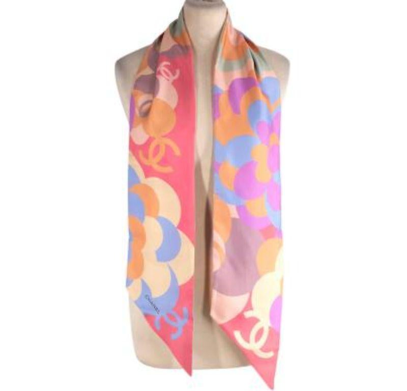 Chanel Bandeau Silk Twilly Scarf 155x15 In Excellent Condition For Sale In London, GB