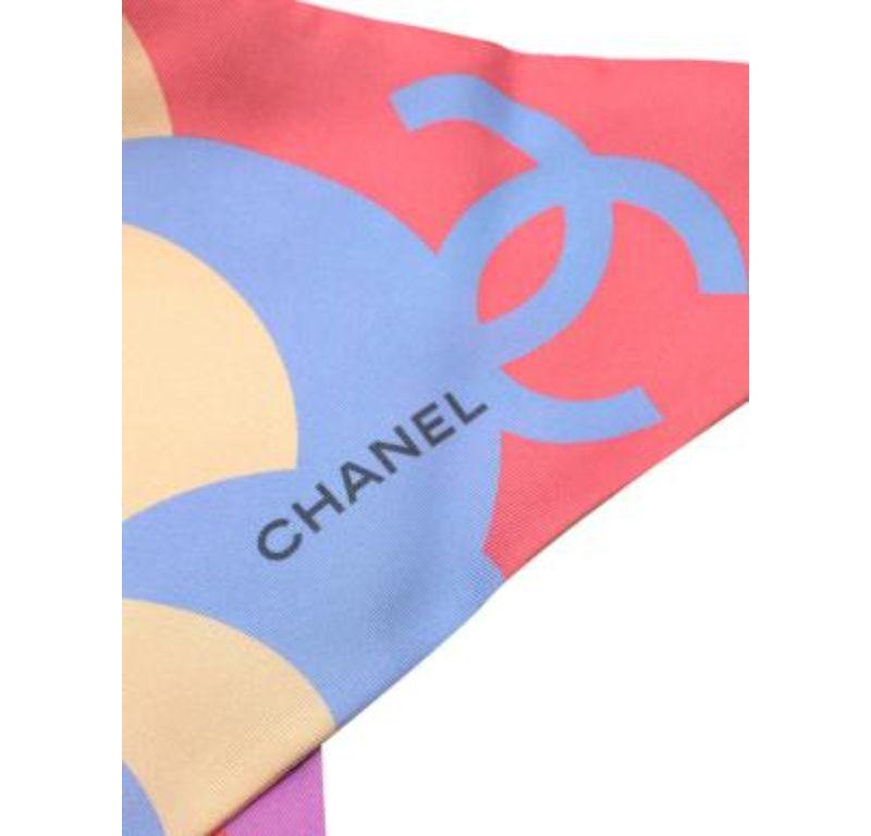 Women's Chanel Bandeau Silk Twilly Scarf 155x15 For Sale