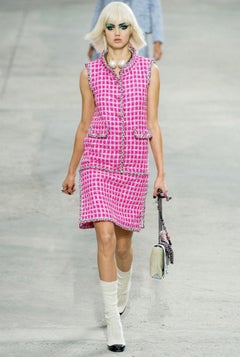 Chanel Barbie Style Hot Pink Belted Tweed Jacket