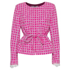 Chanel Barbie Style Hot Pink Belted Tweed Jacket