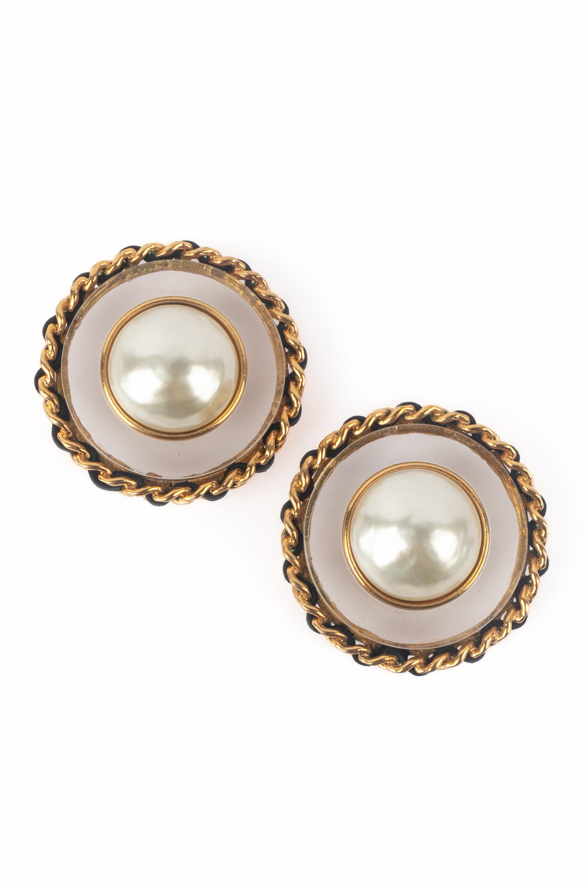 Pendientes barrocos Chanel años 90 en Excelente estado para la venta en SAINT-OUEN-SUR-SEINE, FR