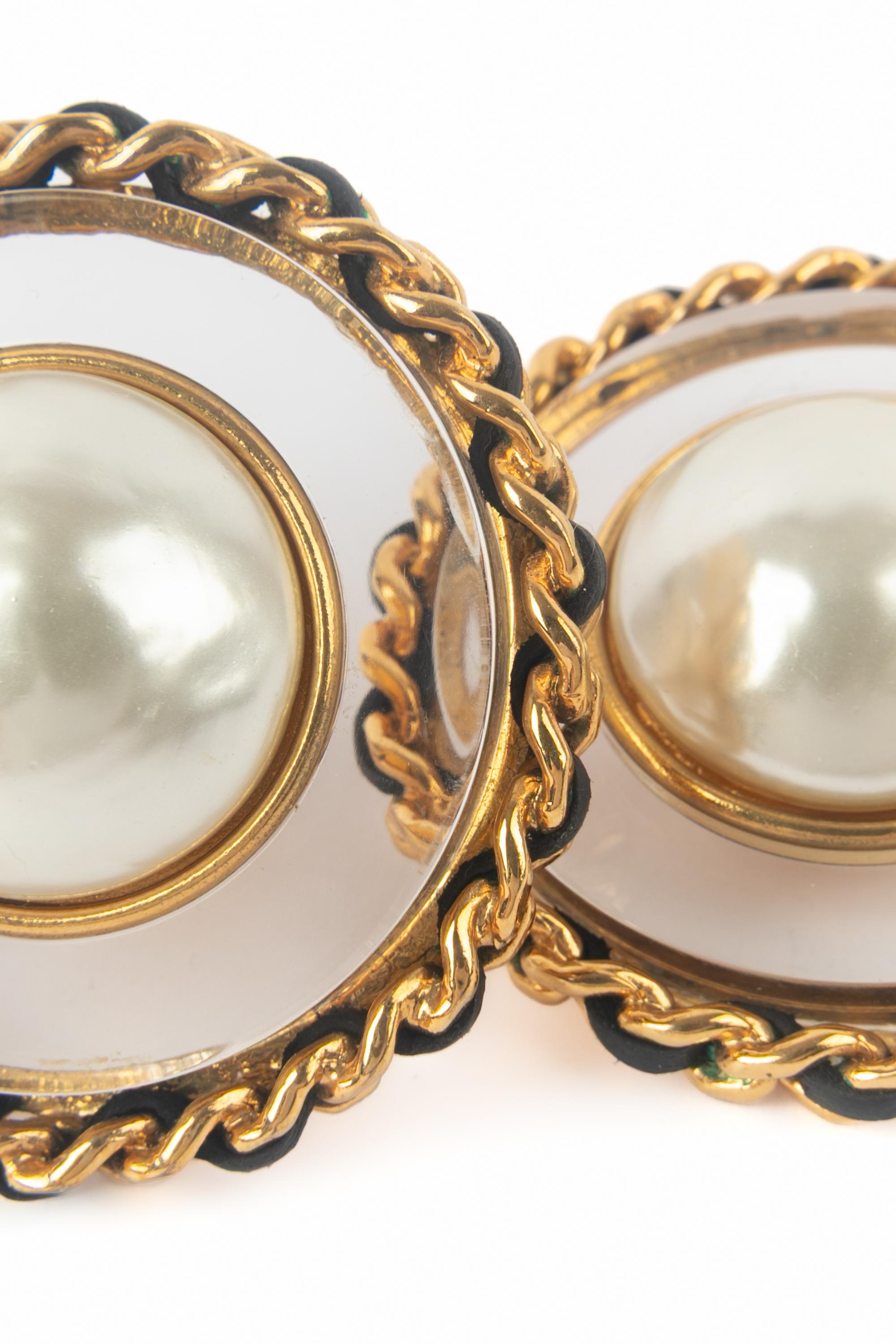 Pendientes barrocos Chanel años 90 en venta 1