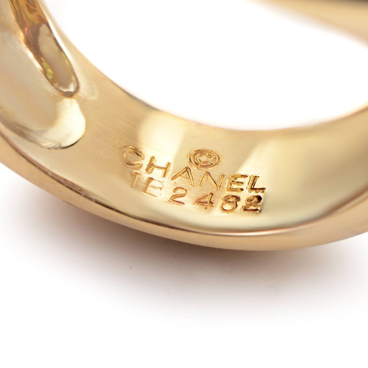 Women's Chanel Baroque Gemstone Gold Ring