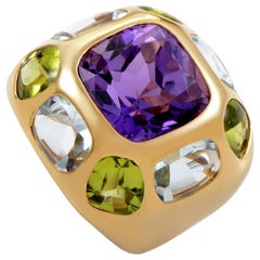 Chanel Baroque Gemstone Gold Ring