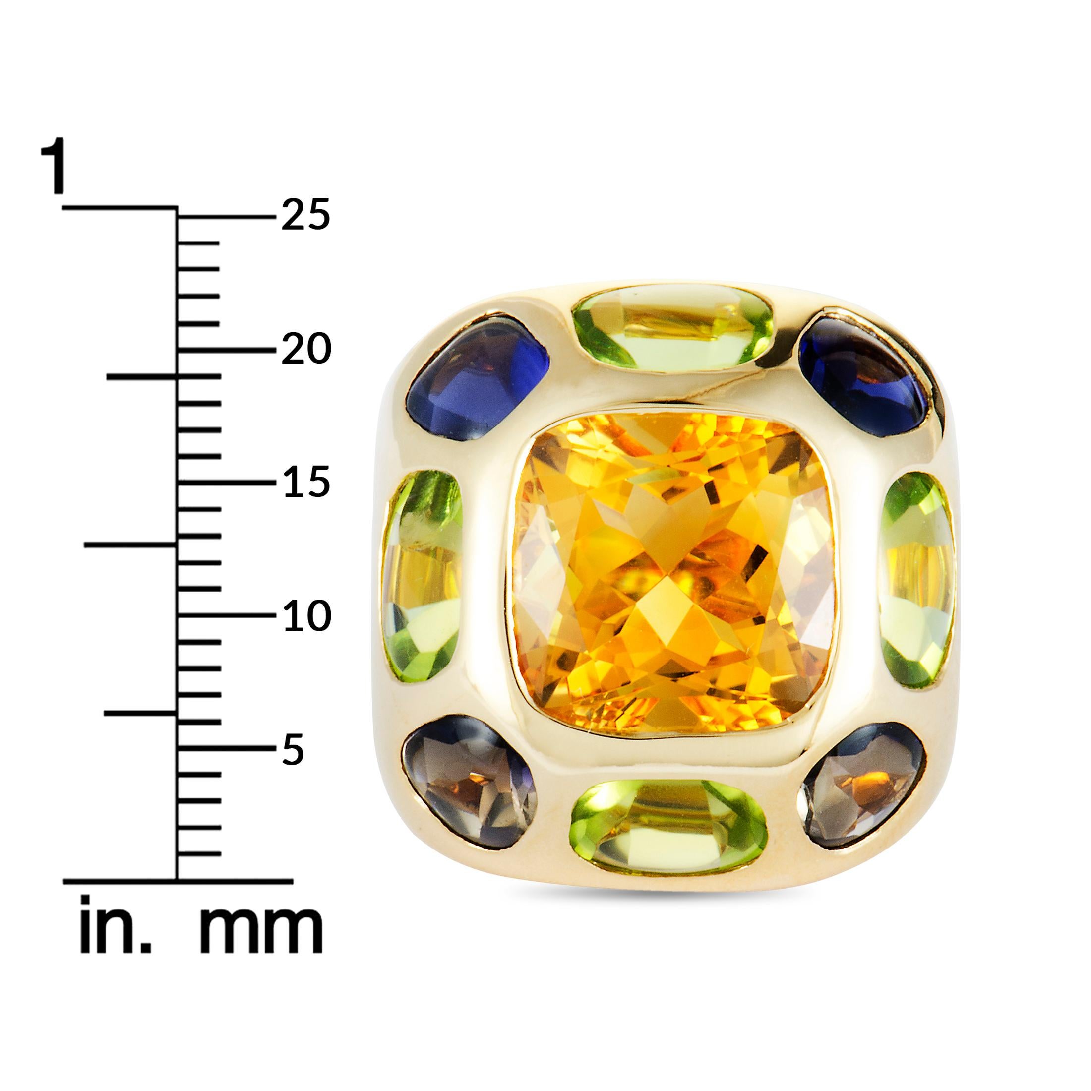 Women's Chanel Baroque Iolite, Citrine and Peridot Yellow Gold Ring