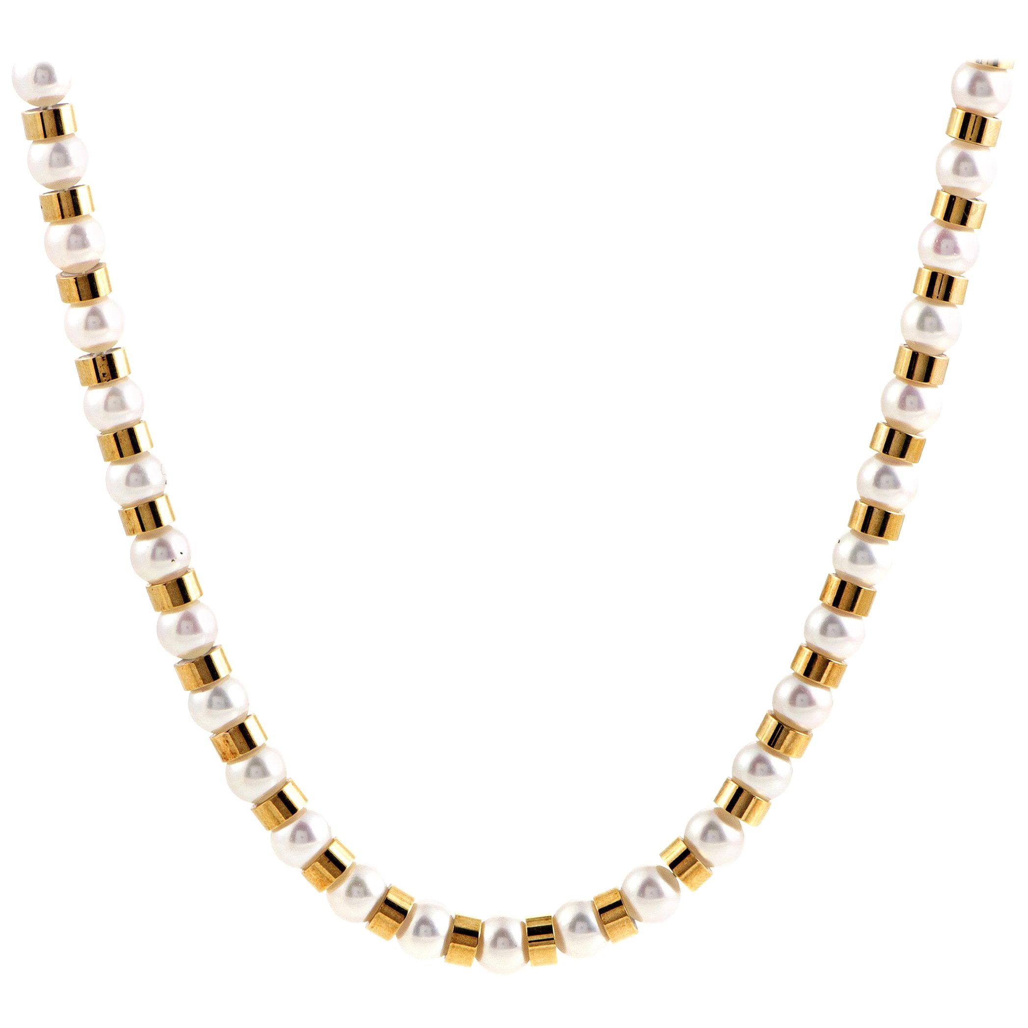 Chanel Baroque Pearl Beads 18 Karat Yellow Gold Long Strand Necklace