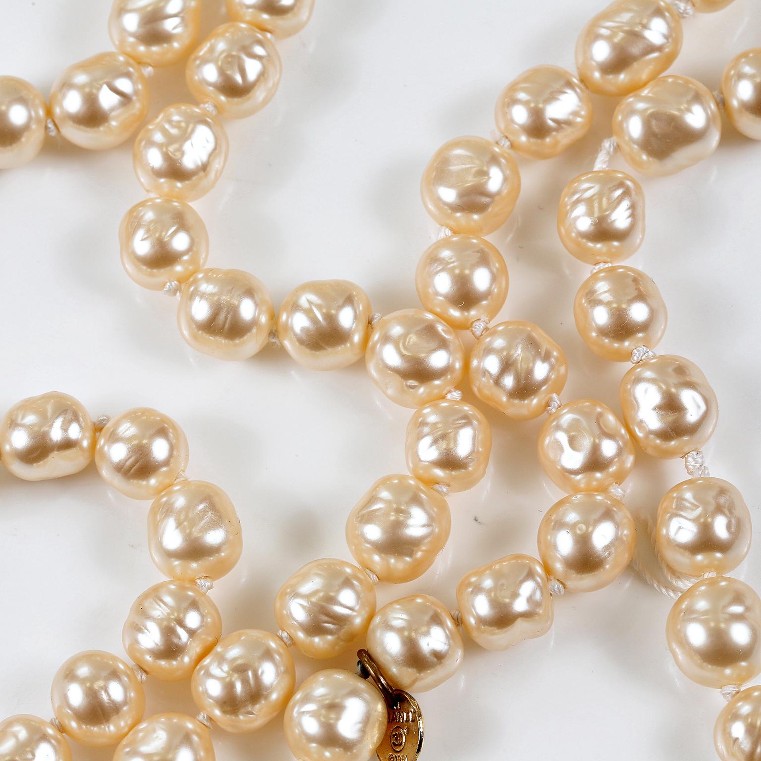 Chanel Baroque Pearl Single Strand Necklace 2
