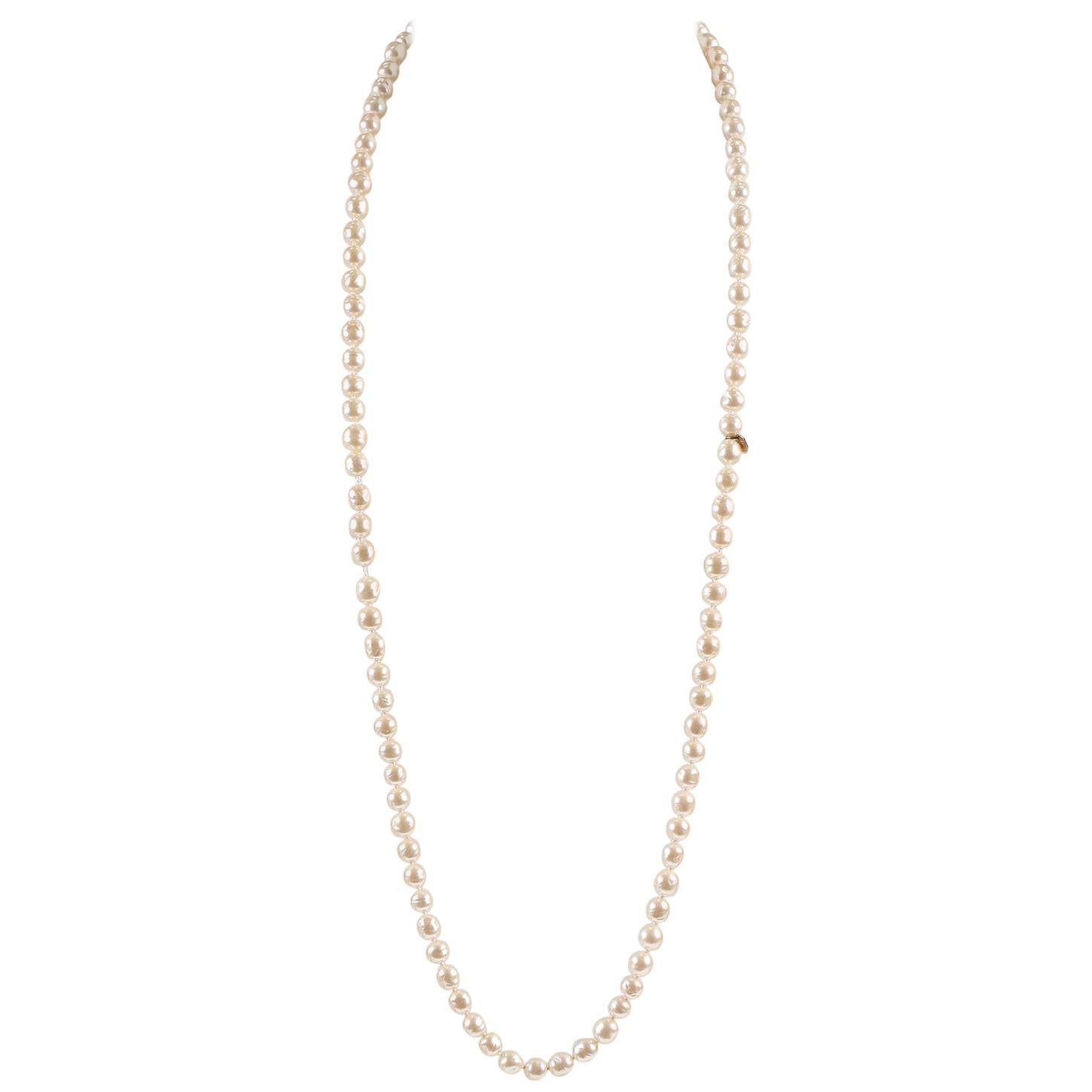 Chanel Baroque Pearl Single Strand Necklace