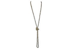 Chanel Baroque Simulated Pearl Flapper Necklace