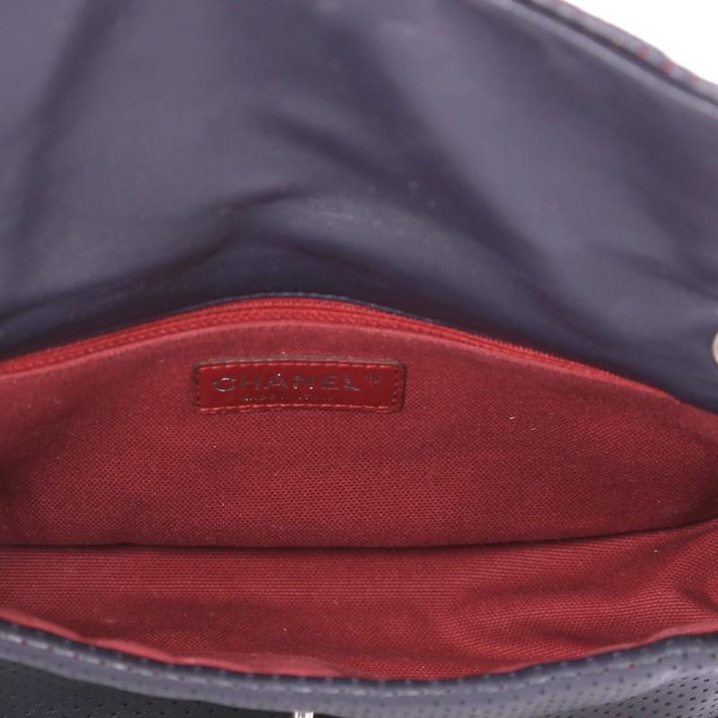 Black Chanel Baseball Spirit Flap Bag Perforated Leather Medium