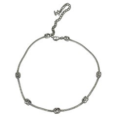 Chanel BC24 Small CC Chain Silver Colored Short Choker Necklace