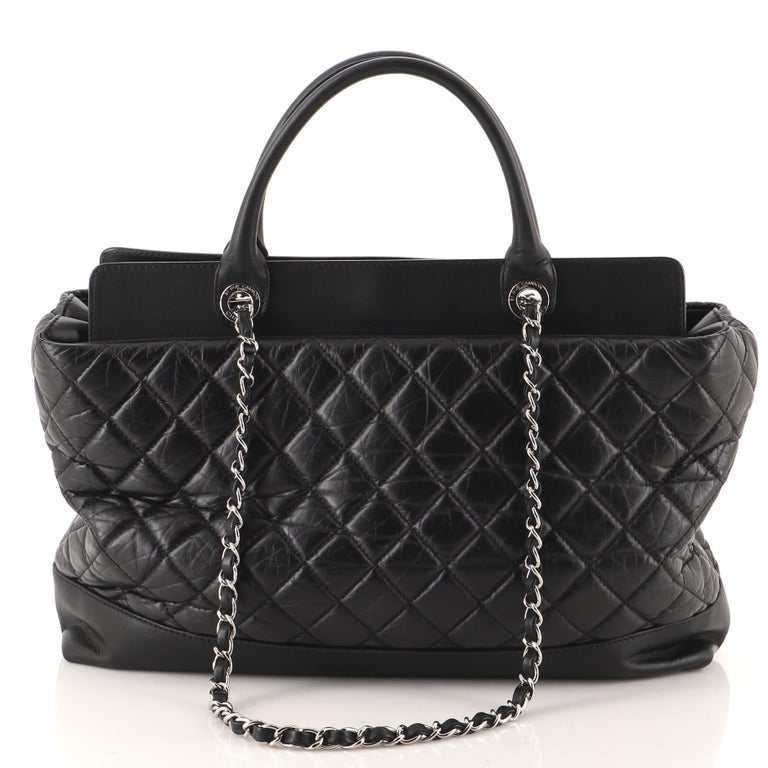 Chanel Be CC Tote Quilted Aged Calfskin Large Black