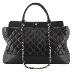 Chanel Be CC Tote Gestepptes gealtertes Kalbsleder Groß