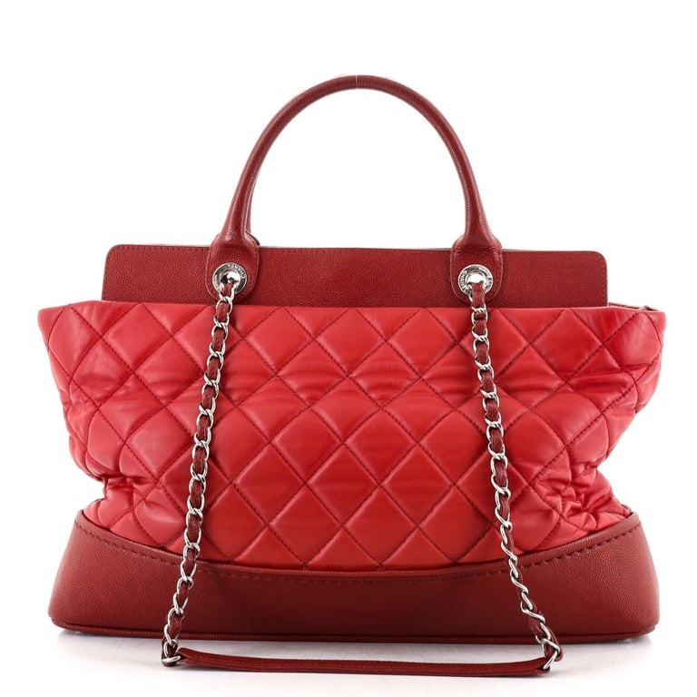 Chanel Be CC Tote Quilted Calfskin and Caviar XL at 1stDibs