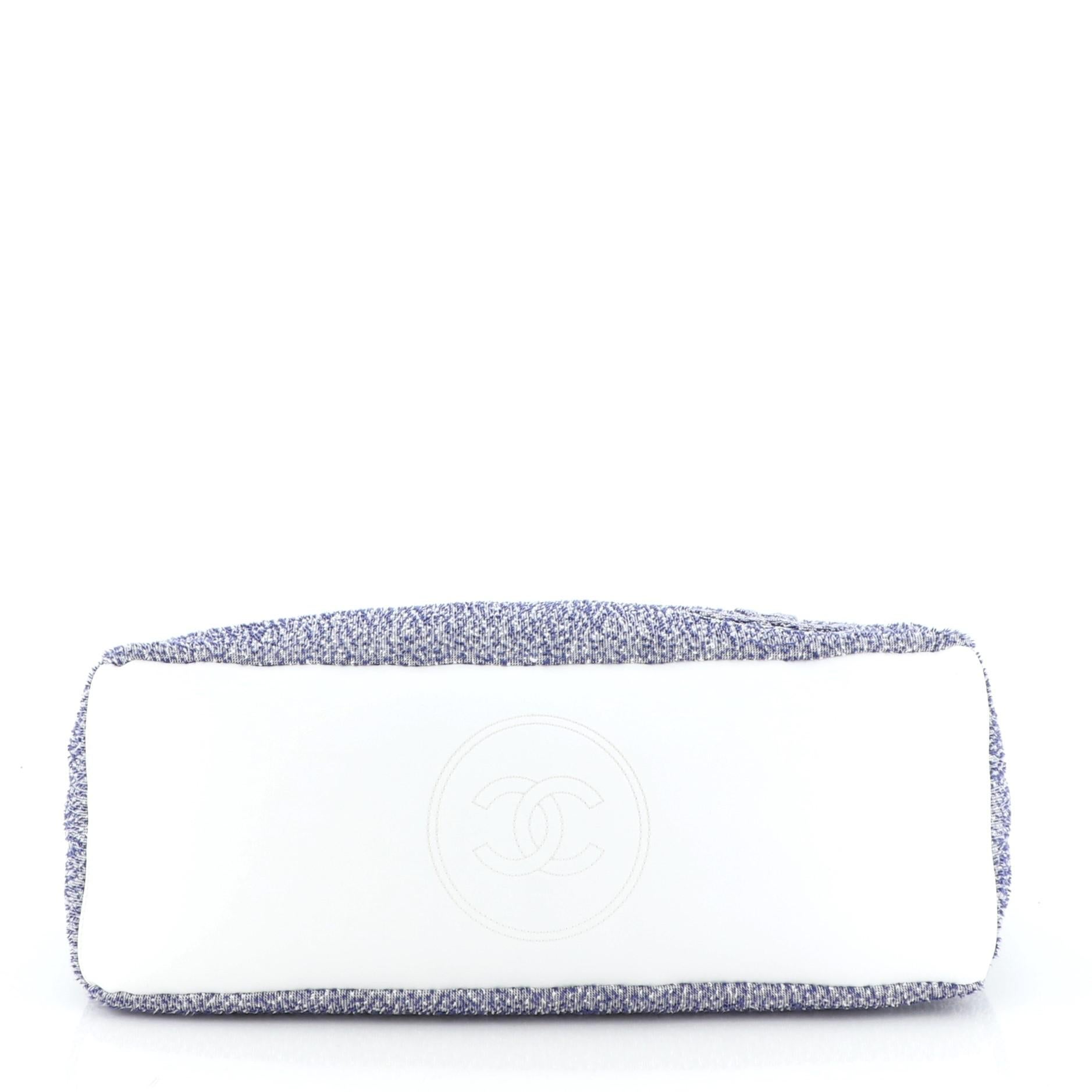 Chanel Beach Resin Chain Hobo Terry Cloth Large In Good Condition In NY, NY