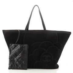 Chanel Beach Tote Camellia Terry Cloth Large