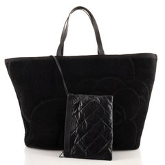 Chanel Beach Tote Camellia Terry Cloth Large