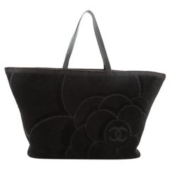 Chanel Beach Tote Camellia Terry Cloth Large