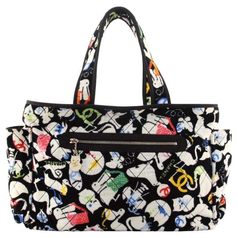 Chanel Beach Tote Printed Terry Cloth Large Print