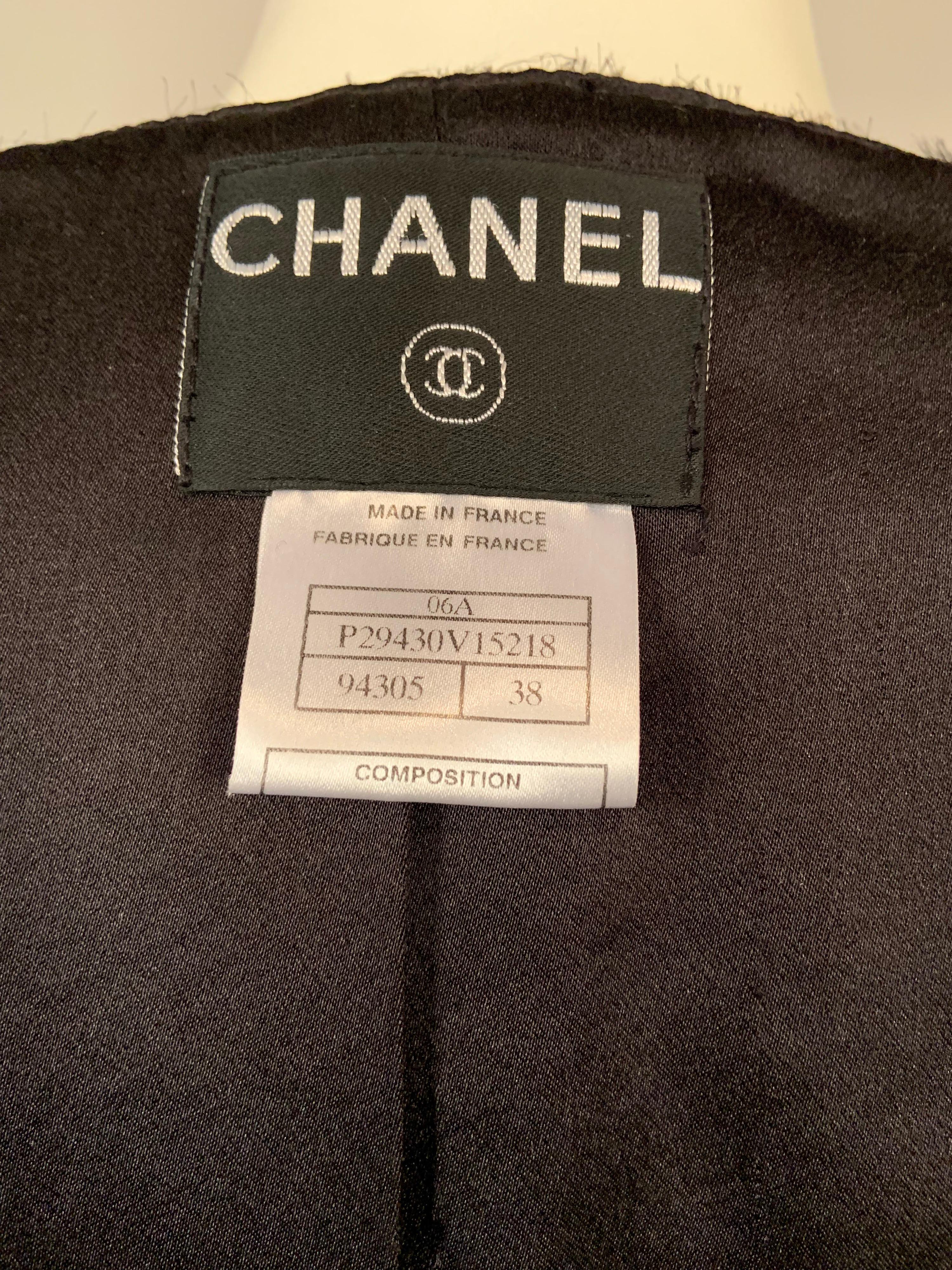 Chanel Beaded and Embroidered Black Wool Boucle and Satin Ribbon Jacket 7