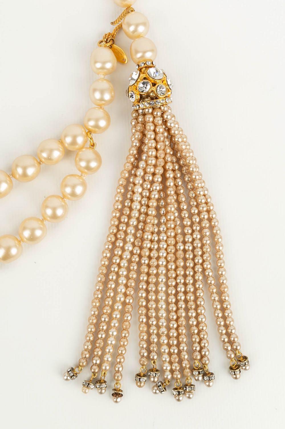 Beige Chanel Beaded Belt, 1980's For Sale