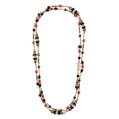 Chanel Beaded CC Double Strand Necklace 