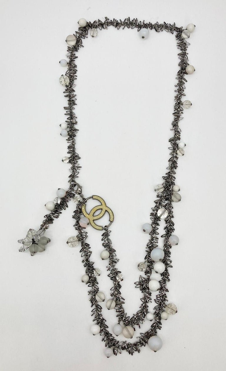 Chanel Beaded Fringe Belt Necklace For Sale at 1stDibs