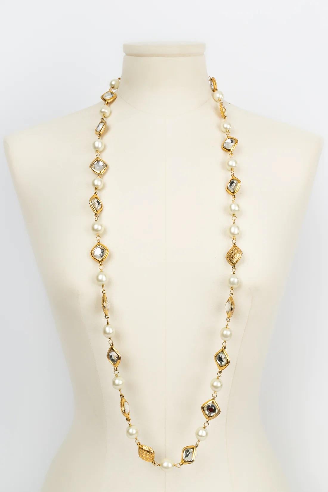 Chanel Beads and Rhinestones Necklace and Clip-on Earrings Set 10