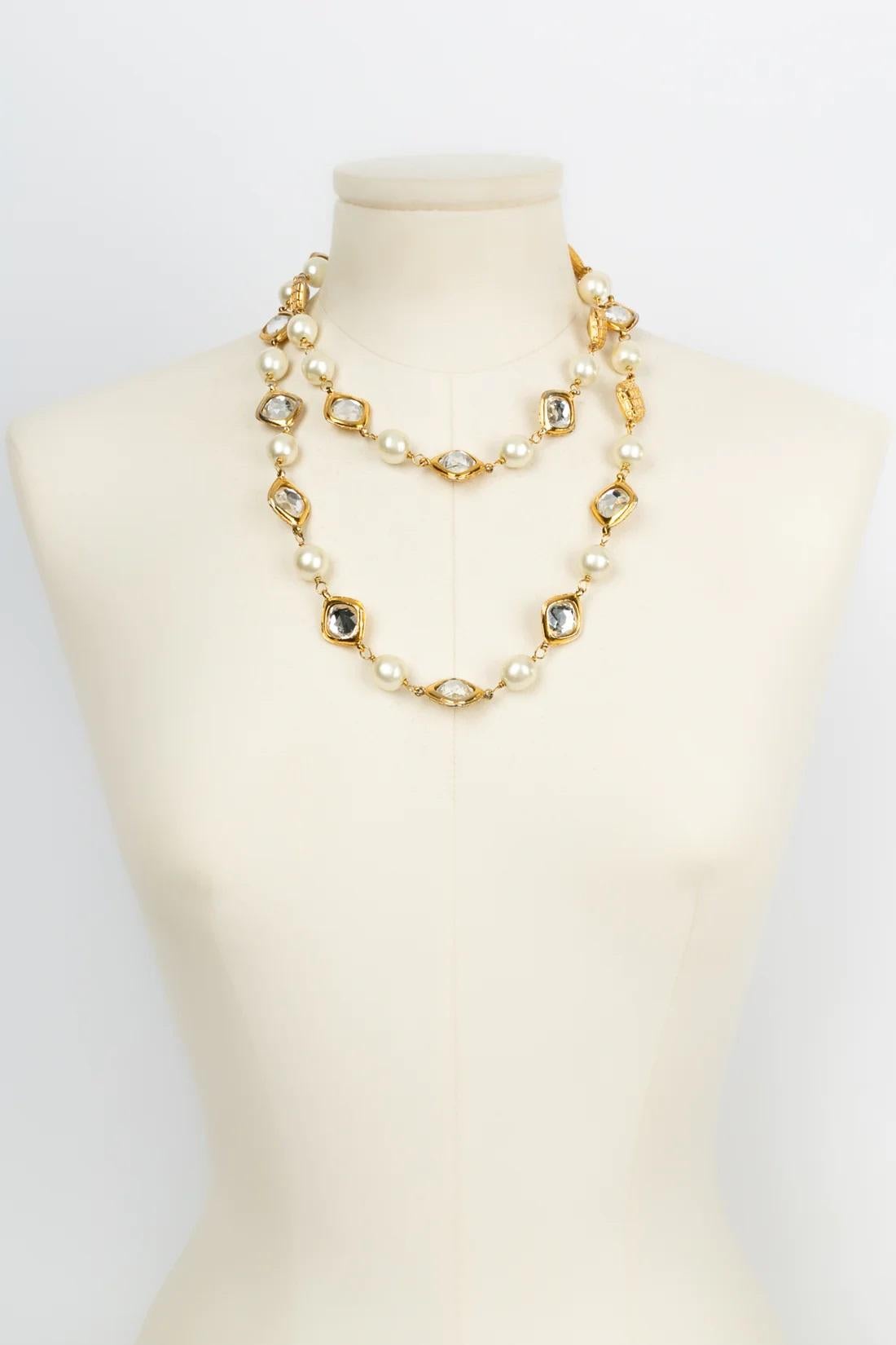 Chanel Beads and Rhinestones Necklace and Clip-on Earrings Set 11