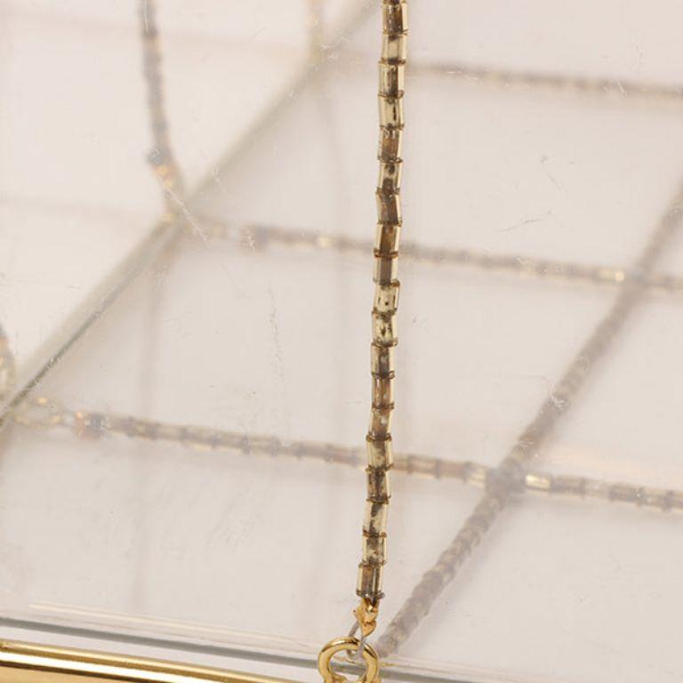 Chanel Beads Chocolate Bar Logo Charm Chain Shoulder Bag Clear For Sale 11