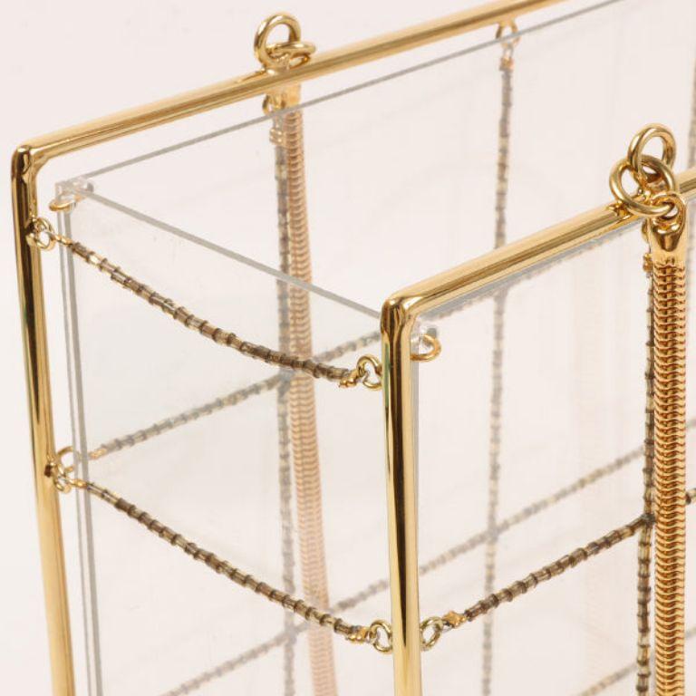 Chanel Beads Chocolate Bar Logo Charm Chain Shoulder Bag Clear For Sale 13