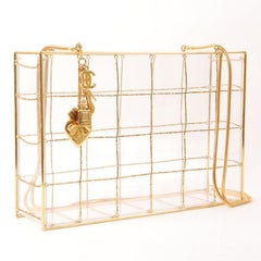 Chanel Beads Chocolate Bar Logo Charm Chain Shoulder Bag Clear