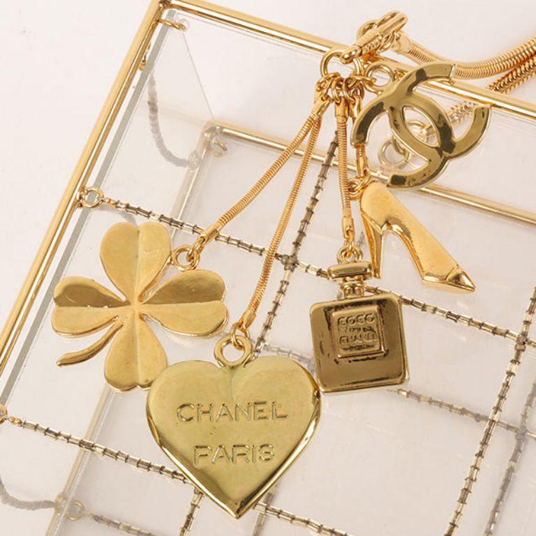 Chanel Beads Chocolate Bar Logo Charm Chain Shoulder Bag Clear For Sale 3
