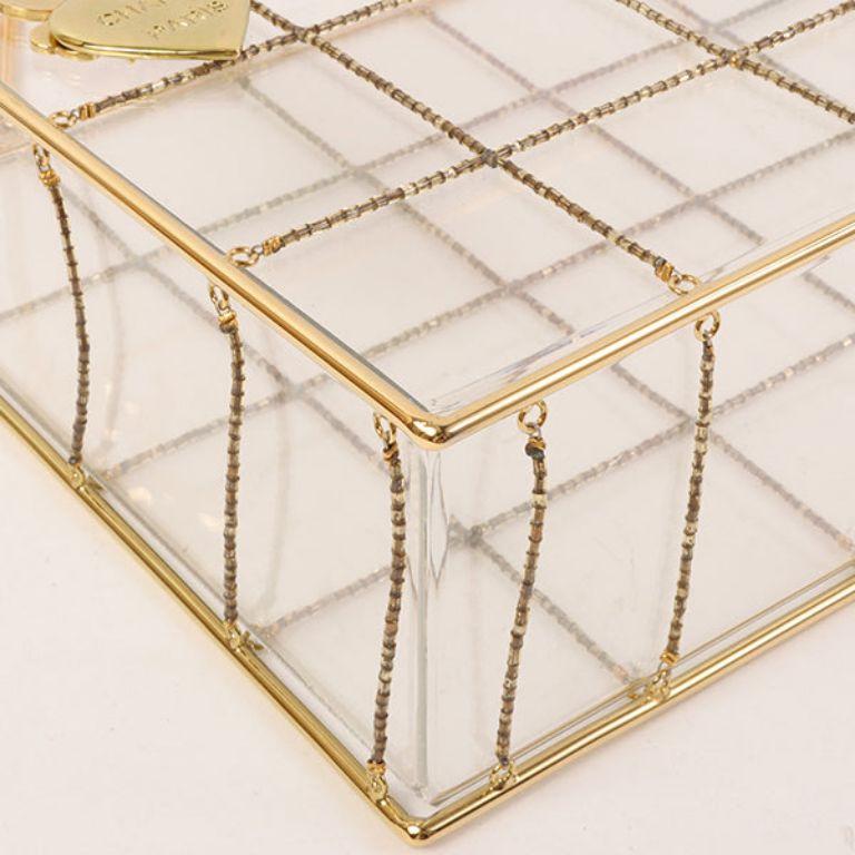 Chanel Beads Chocolate Bar Logo Charm Chain Shoulder Bag Clear For Sale 4