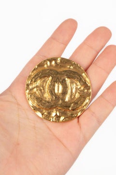 Chanel Beaten Golden Metal Brooch, 1995