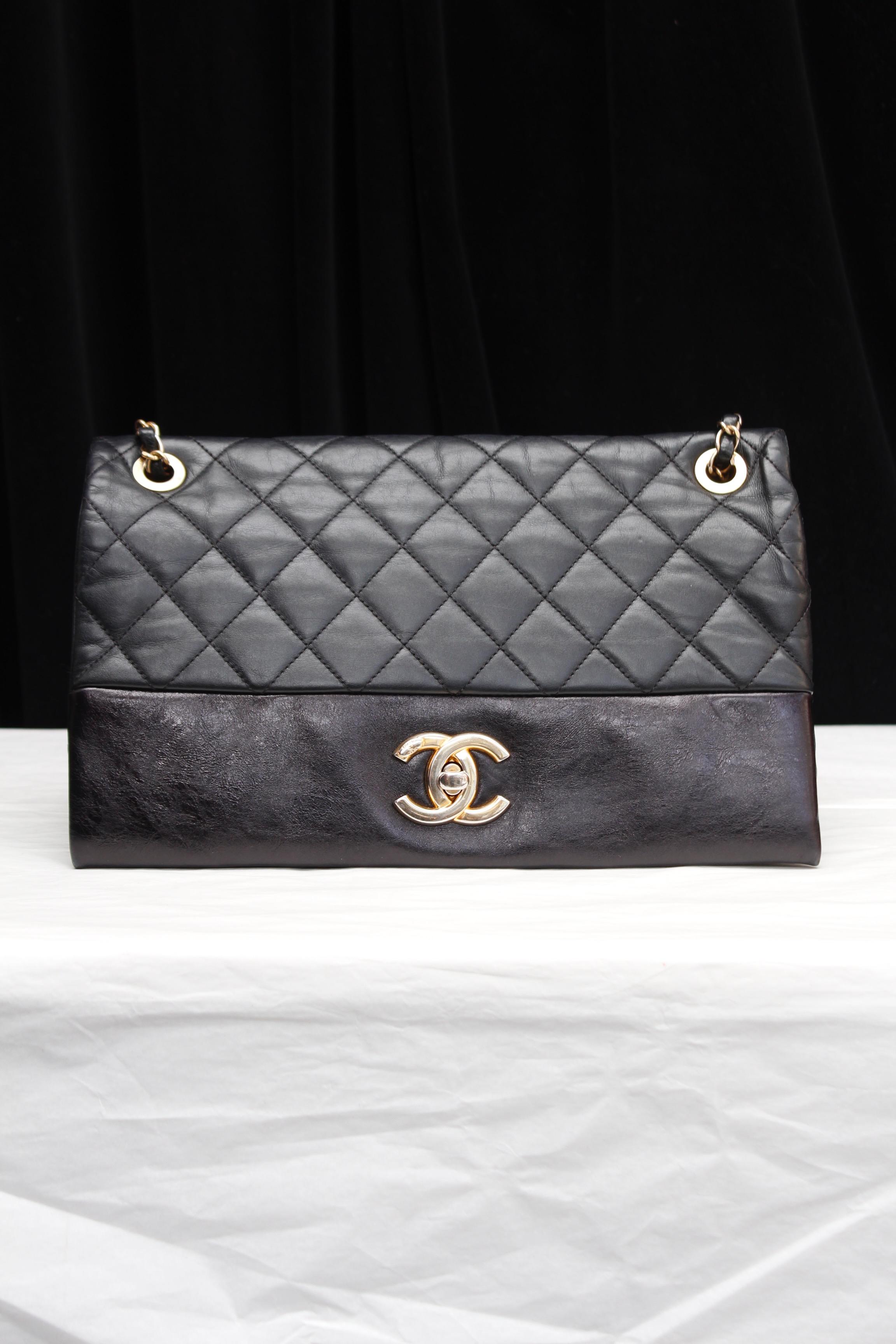 Gray Chanel beautiful smooth and quilted leather bag, 2012/2013 For Sale