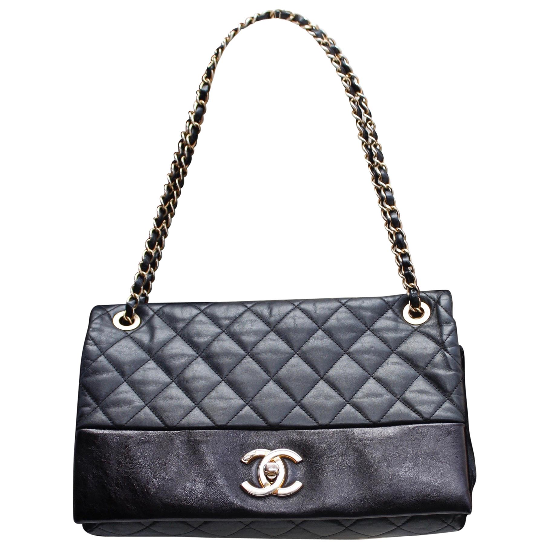 Chanel beautiful smooth and quilted leather bag, 2012/2013 For Sale