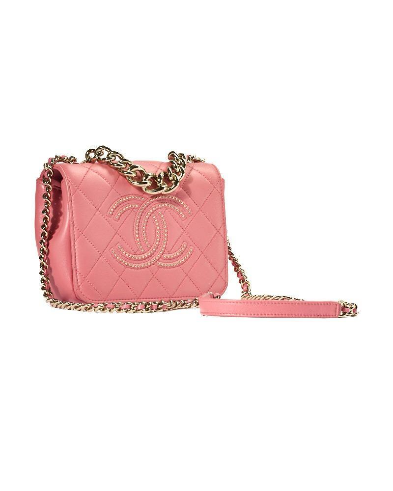 Chanel Beauty Begins Mini Chain Trapuntata Rosa in vendita 5