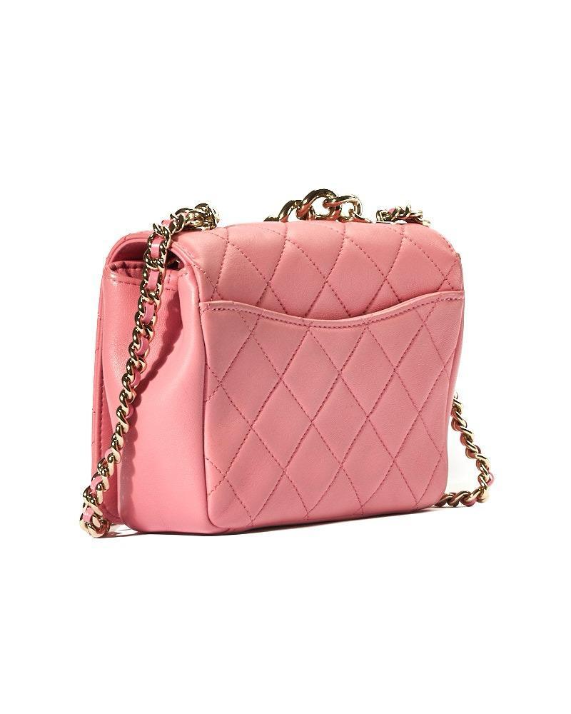 Donna Chanel Beauty Begins Mini Chain Trapuntata Rosa in vendita