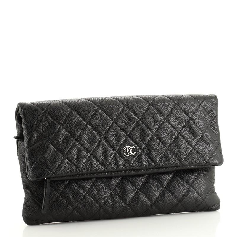 Black Chanel Beauty CC Clutch Quilted Caviar