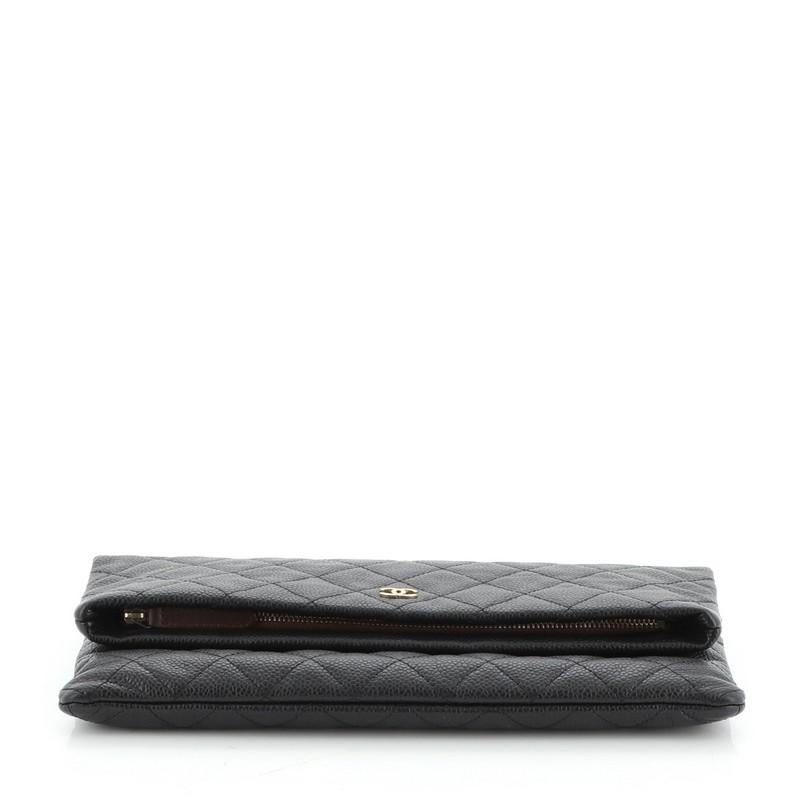 Black Chanel  Beauty CC Clutch Quilted Caviar