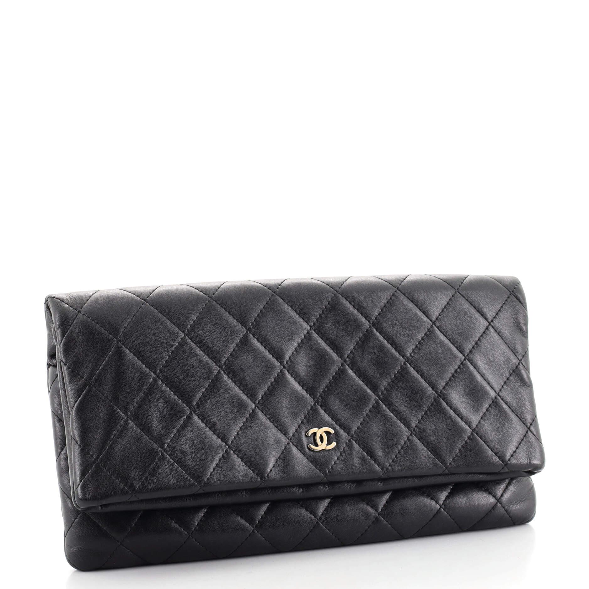 Black Chanel Beauty CC Clutch Quilted Lambskin